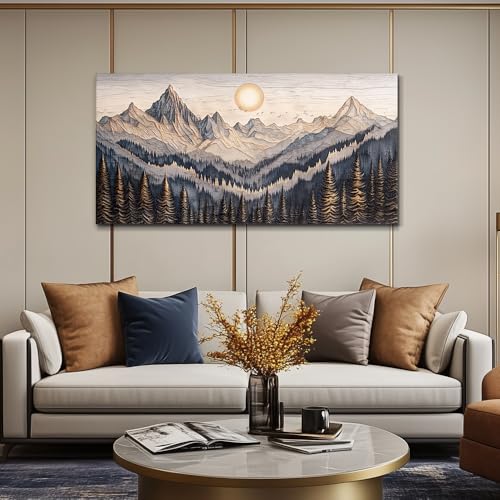 Canvas Wall Art For Bedroom Framed Decorations For Living Room Modern Office Wall Decor Lake View Painting Forest Tree Landscape Pictures Canvas Artworks Ready To Hang Home Decor
