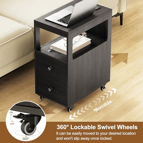 Bedroom Nightstand with Charging Station