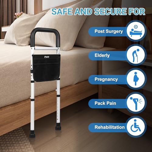 Bed Side Rails with Support Legs and Storage Pocket