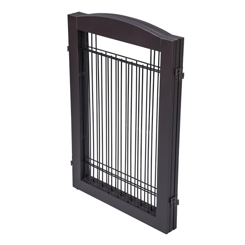 Freestanding Foldable Dog Gate Indoor with Door