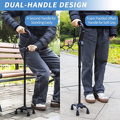 Adjustable Walking Cane for Men & Women with 4