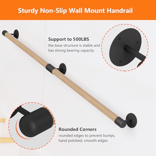 Round Wooden Stair Handrail