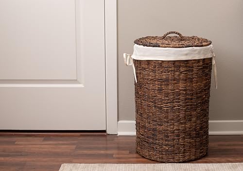 Seagrass Laundry Hamper with Lid and Washable Liner