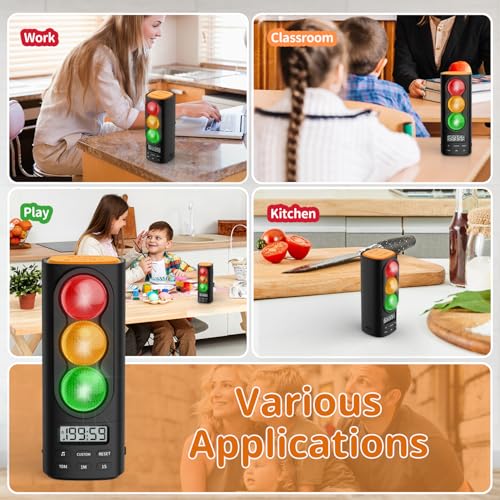 Traffic Light Visual Timer&ADHD Tool for Kids Adults Display Volume Adjustment