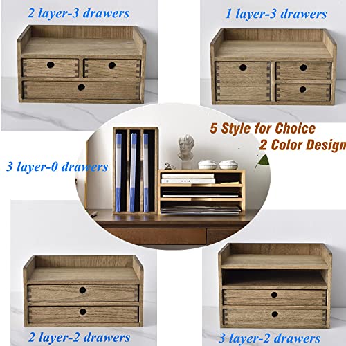 Wood Desk Cabinet with 3 Layer Trays 3KWJG
