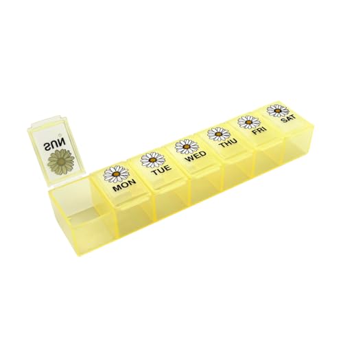 Weekly (7-Day) Pill Organizer, Vitamin Planner, and Medicine Box, Large Compartments