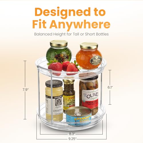 Clear Two Tier Lazy Susan Organizer