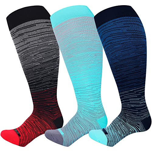 Plus Size Compression Socks for Women Men Wide Calf Extra Large 15