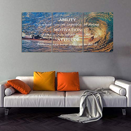 3 Piece Modern Landscape Wall Art Canvas Poster Print Wall Decor Office Living Room Bedroom Home Decoration Canvas Painting Framed Ready to Hang