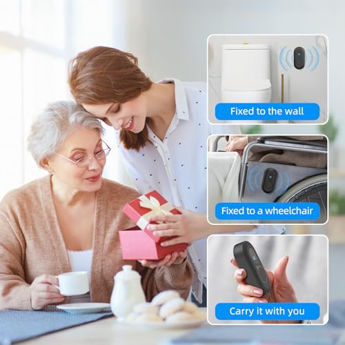 Wireless Caregiver Pager Call Button Nurse Call System 500Ft Range with LED Number Display for Elderly