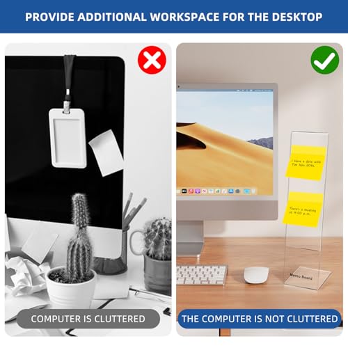 Monitor Memo Board Holder by Computer Screen Acrylic Sticky Note Stand Message Panel Reminder for Office
