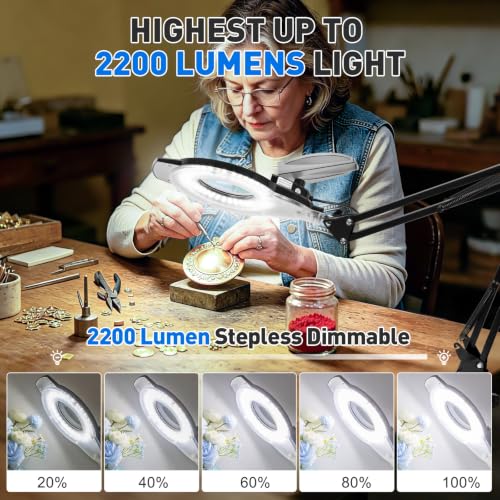 KIRKAS LED Magnifying Lamp with Clamp