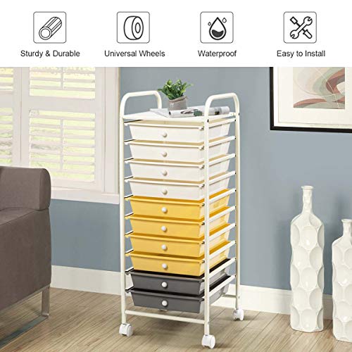 15 Drawer Rolling Storage Cart Tools Scrapbook Paper Office School Organizer