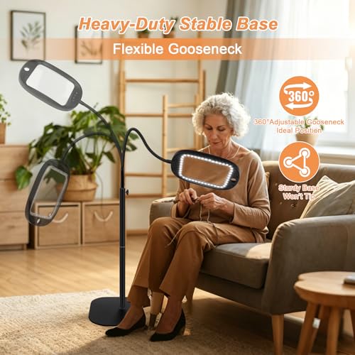 30X 10X Floor Magnifying Glass with Light and Stand
