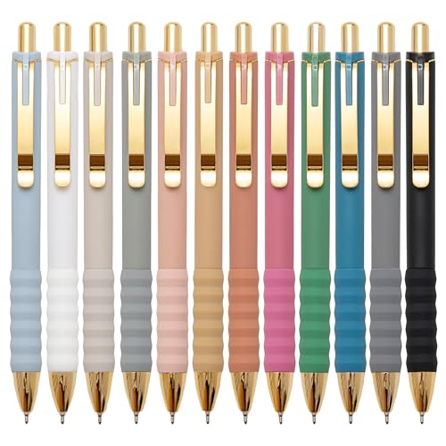 Ballpoint Pens Black Medium Point 1mm Pen with Super Soft Grip Ball Point Pen for Men Women Retractable Pens