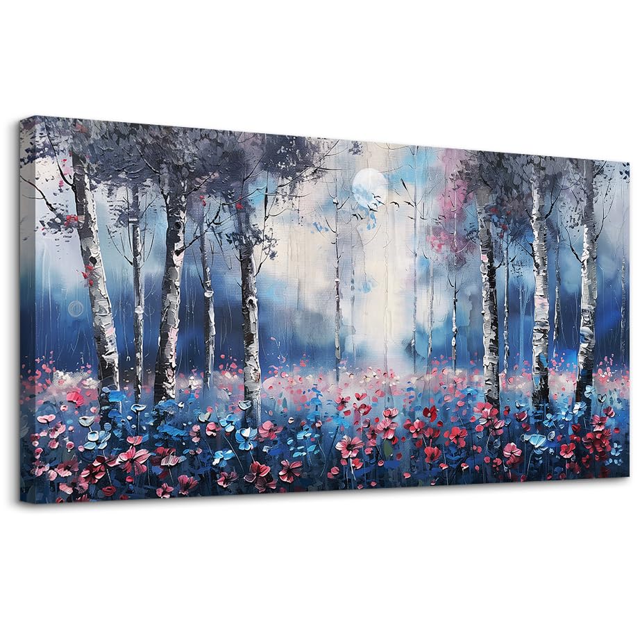 Canvas Wall Art For Bedroom Wall Decor For Living Room Modern Office Artwork For Walls Scenic Painting Forest Tree Landscape Pictures Nature Abstract Decoration Ready To Hang Home Decor