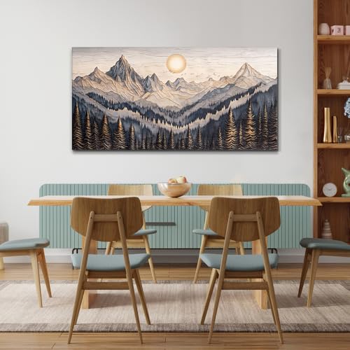 Canvas Wall Art For Bedroom Framed Decorations For Living Room Modern Office Wall Decor Lake View Painting Forest Tree Landscape Pictures Canvas Artworks Ready To Hang Home Decor