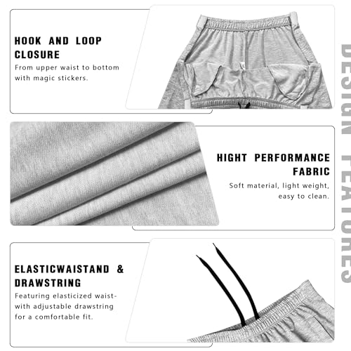 Men's Tearaway Pants for Post Surgery 2 Side Velcro Breakaway Open Bottom Sweatpants Women Loose Fit Rip Off Cotton Pants