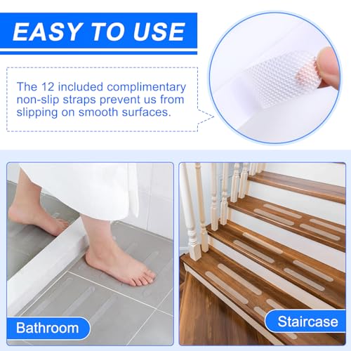 2 Pack Grab Bars for Bathtubs and Showers with Anti Slip Soft Strip