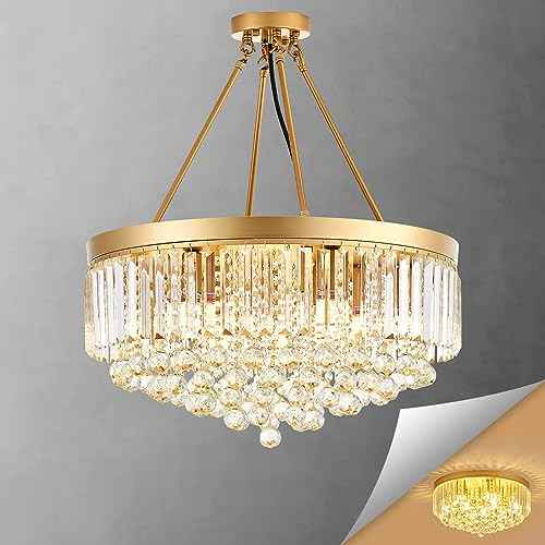 Modern Luxury Crystal Chandelier Light Fixture for Dining Room Living Room