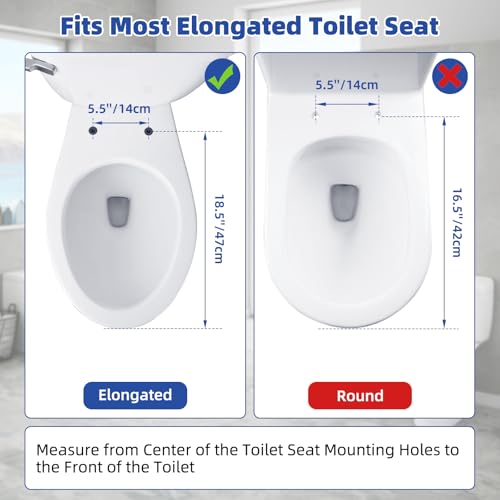 Toilet Seat Elongated with Slow Close Hinges Compatible with TOTO