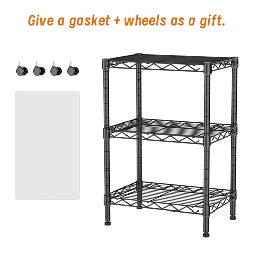 5Tier Adjustable Storage Shelves Metal Wire Shelving Standing Shelf