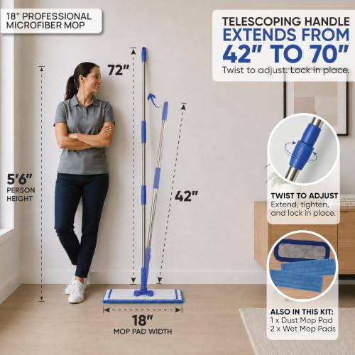 18" & 20" Premium Microfiber Wet Mop Pad……