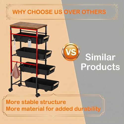 5 Tier Kitchen Storage Cart