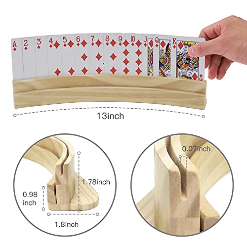 Set of 4 Curved Playing Cards Holders for Seniors Adults