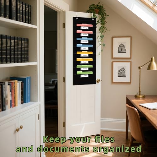Hanging File Storage Pocket Chart with Nametag Pockets