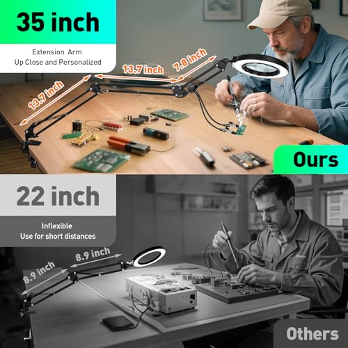 Magnifying Glass with Light and Clamp