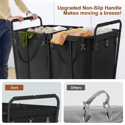 2 Section Laundry Sorter Cart