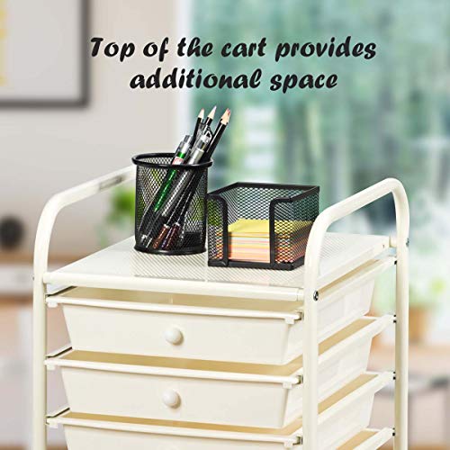 15 Drawer Rolling Storage Cart Tools Scrapbook Paper Office School Organizer