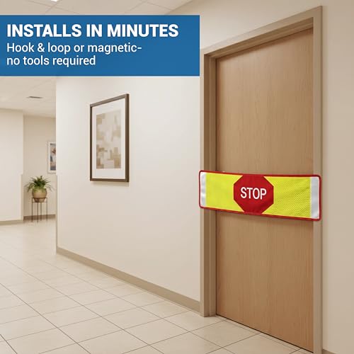 Stop Strip with Alerts and Hook & Loop Mounts for Doorway Exits