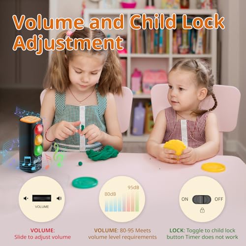 Traffic Light Visual Timer&ADHD Tool for Kids Adults Display Volume Adjustment