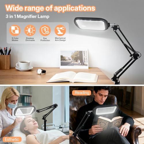 30X 10X Extra Large Floor Magnifying Glass with Light and Stand