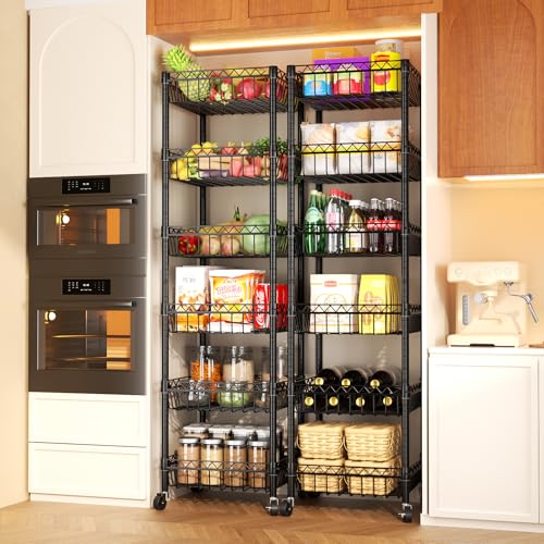 6 Tier Shelf Wire Shelving Adjustable Storage Shelves Basket Rack