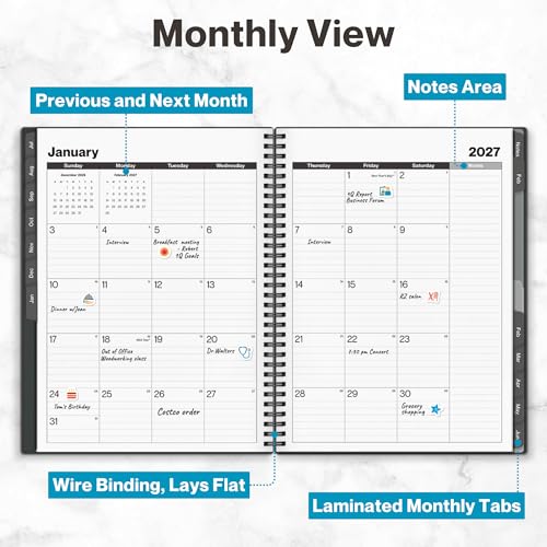 Planner Book Large 8.5x11 Weekly Monthly Daily Agenda