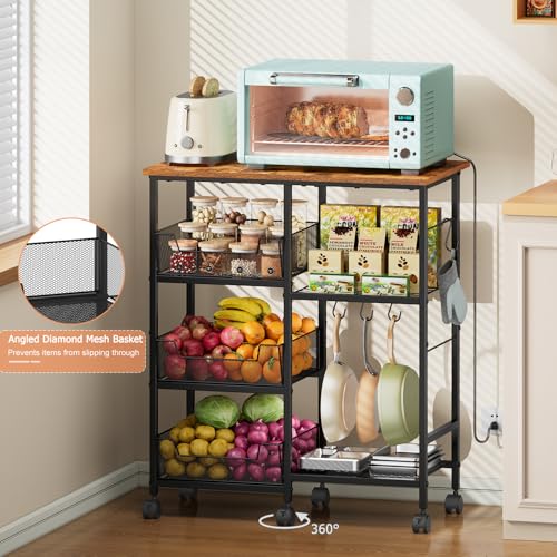 Rolling Kitchen Storage Microwave Cart