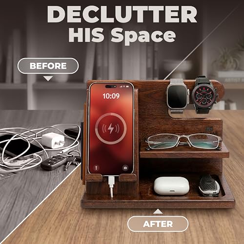 Wood Phone Docking Station for Men
