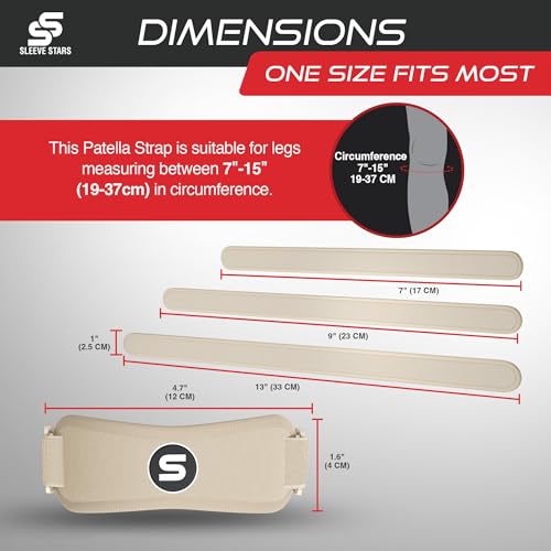 Patellar Tendon Support Strap Swedish Brand for Women & Men Effective Osgood Schlatter Knee Brace Youth & Kids with 3 Adjustable Length fits