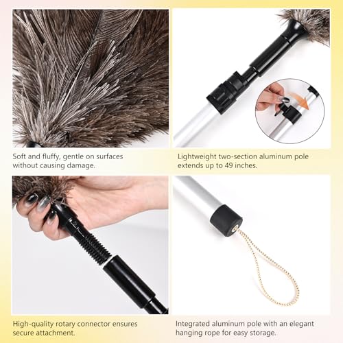 Extendable White Lambswool Duster