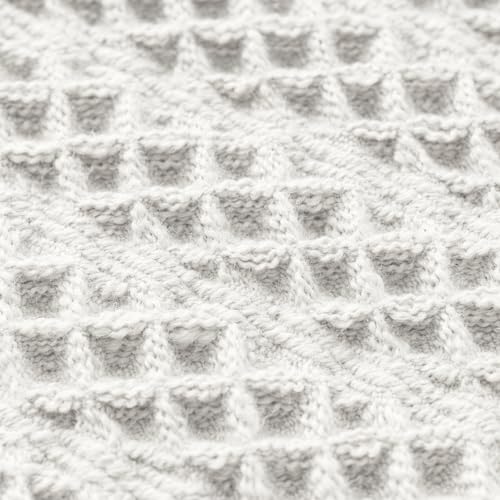Waffle Bath Mat Super Absorbent Boho Bath Mat Non Slip Bath Rugs for Bathroom Floor Machine Washable Dry Fast Bathroom Rugs with Tassels