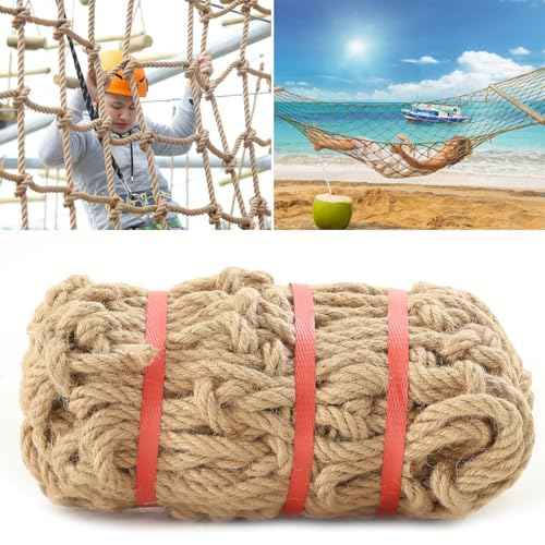 Jute Rope Net Heavy Duty Natural Hemp Rope Net Climbing Safety Rope Netting