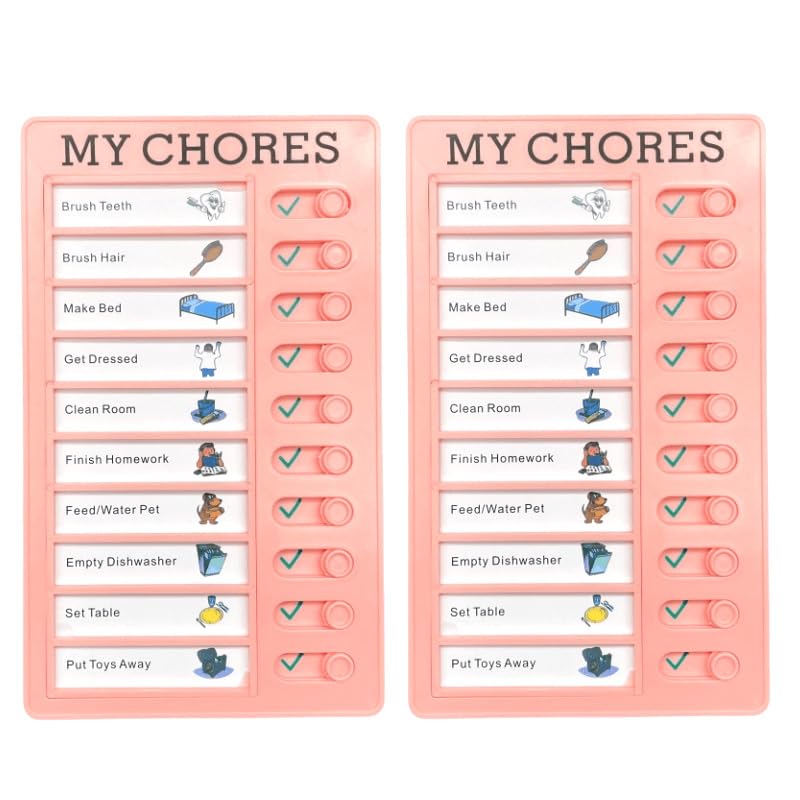 2 Pcs Chore Chart for Adults to do List My Chores Checklist Task Board Sliding Routine Chart for Kids