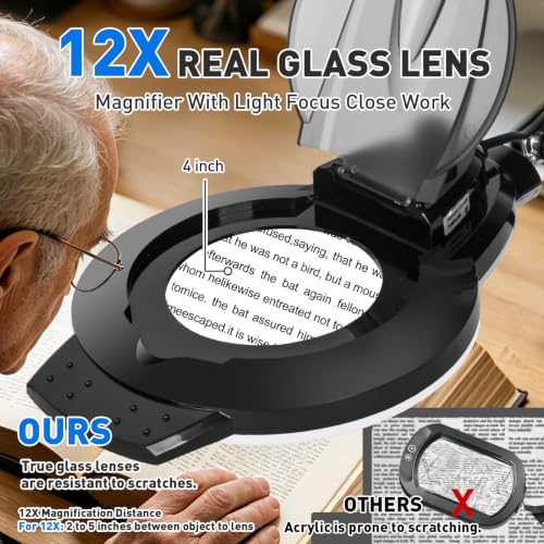 KIRKAS LED Magnifying Lamp with Clamp