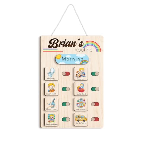 Wooden Chore Chart for Kids Visual Schedule