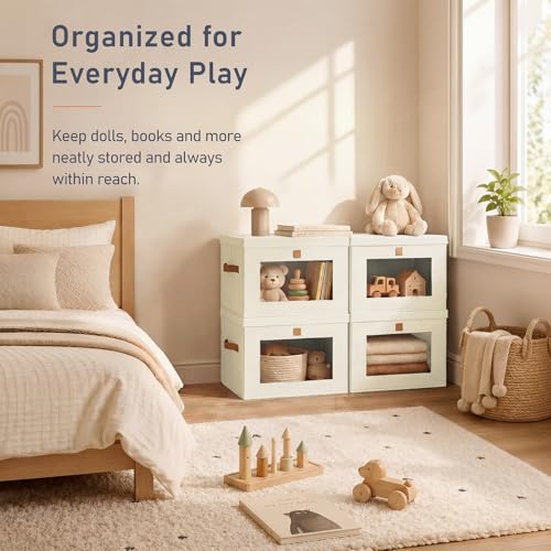 Front Opening Storage Bins with Lids