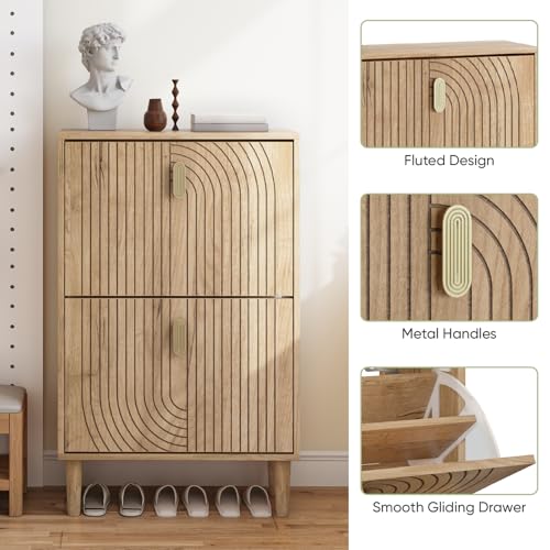 Shoe Cabinet with 2 Flip Drawers