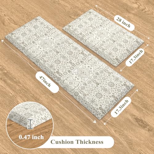 Boho Vintage Floral Kitchen Rug